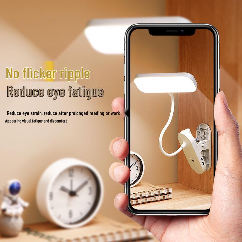 Rechargeable LED Clip-on Desk Lamp: Eye-Protecting, Super Bright Study Lamp