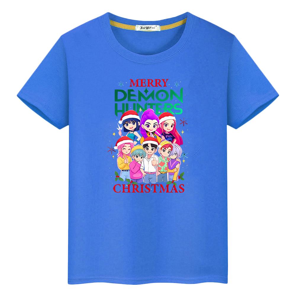 Kpop Demon Hunters Saja Boys Print T Shirt for Kids Boy 10year 100%Cotton Anime Short Christma Tees Cute Tops Y2k Girls Clothes