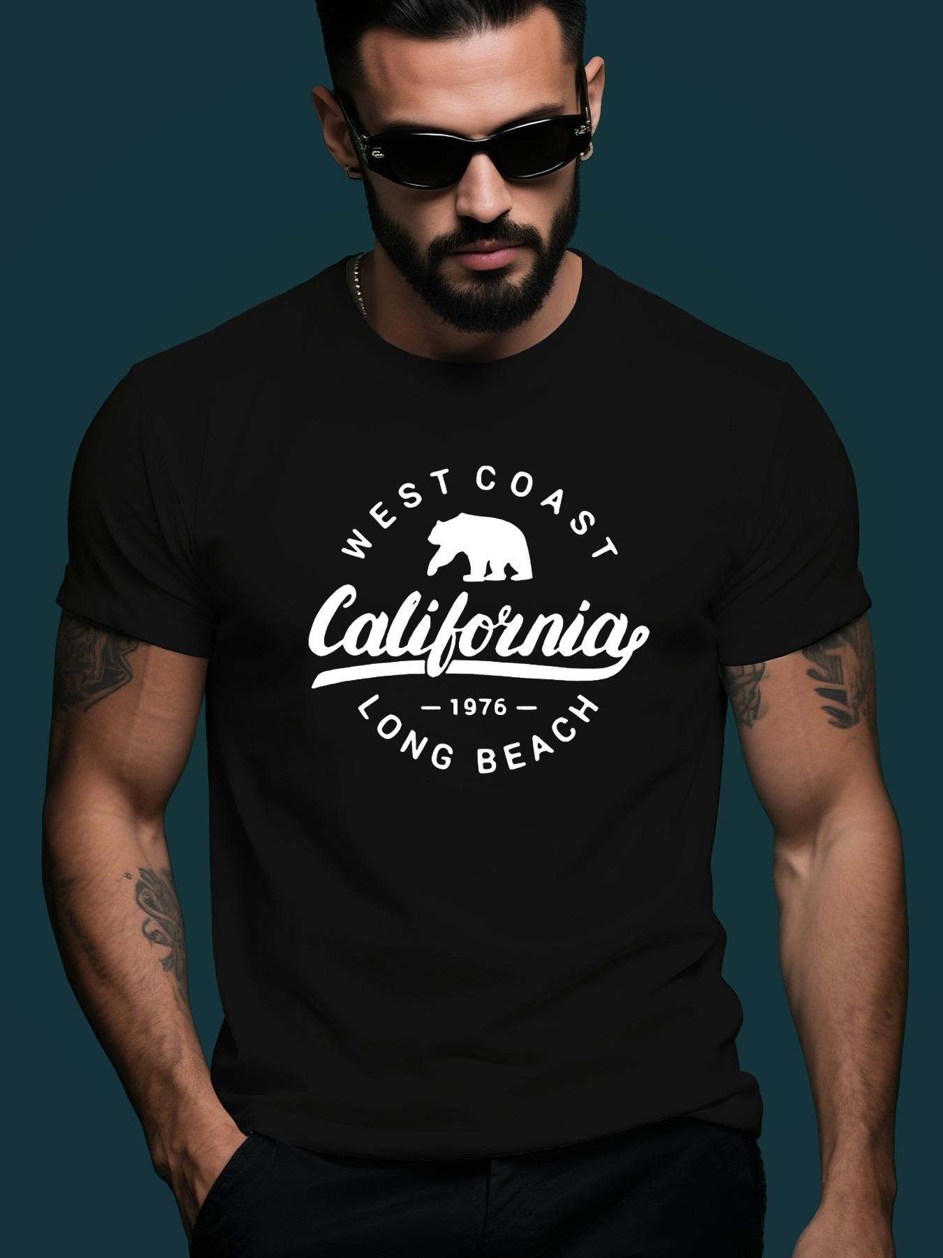 California Bear Graphic Trendy Streetwear Summer Casual C... M