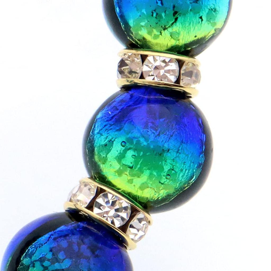 Leuchtendes Glühwürmchen-Glasarmband, Kerama Marine-Glitzer, Okinawa-Kraftstein, Innenumfang 15 cm [GOLDSTEIN], ca.