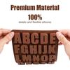 Chocolate letter silicone handicraft molds, reusable crayon wax molds, cake decoration silicone letter molds, candies, chocolate