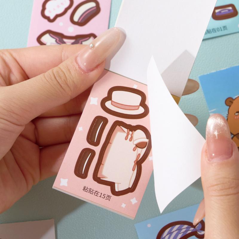 50-Sheet Cute Cartoon Guinea Pig Dress - Up Sticker Book, Adorable Guinea Pig Characters with Various Outfits, for DIY Craft