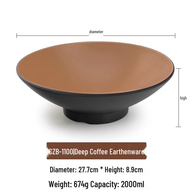 Large Frosted Melamine Ramen Bowl - Japanese-Style Restaurant Noodle Bowl for Mala Tang, Luosifen, Soup, and Rice Noodles