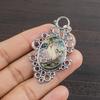 Natural Abalone Shell Gemstone 925 Sterling Silver Jewelry  Pendant 2.12" AJP-2453