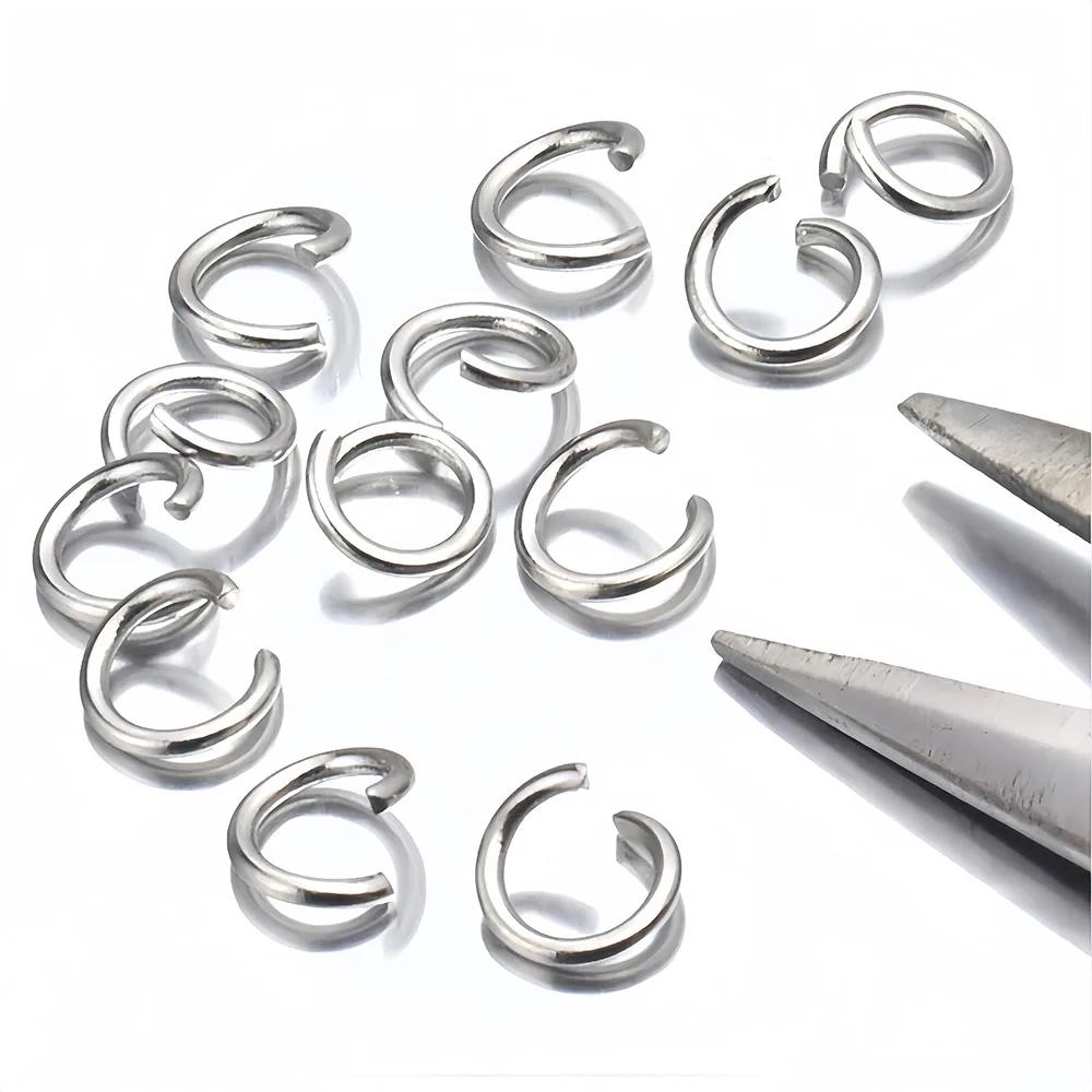 100-300 Pezzi 3-12mm Acciaio Inossidabile Anelli Aperti Divisi Anello O Connettore per Collana Bracciale Gioielli Componenti per Creazione All'ingrosso