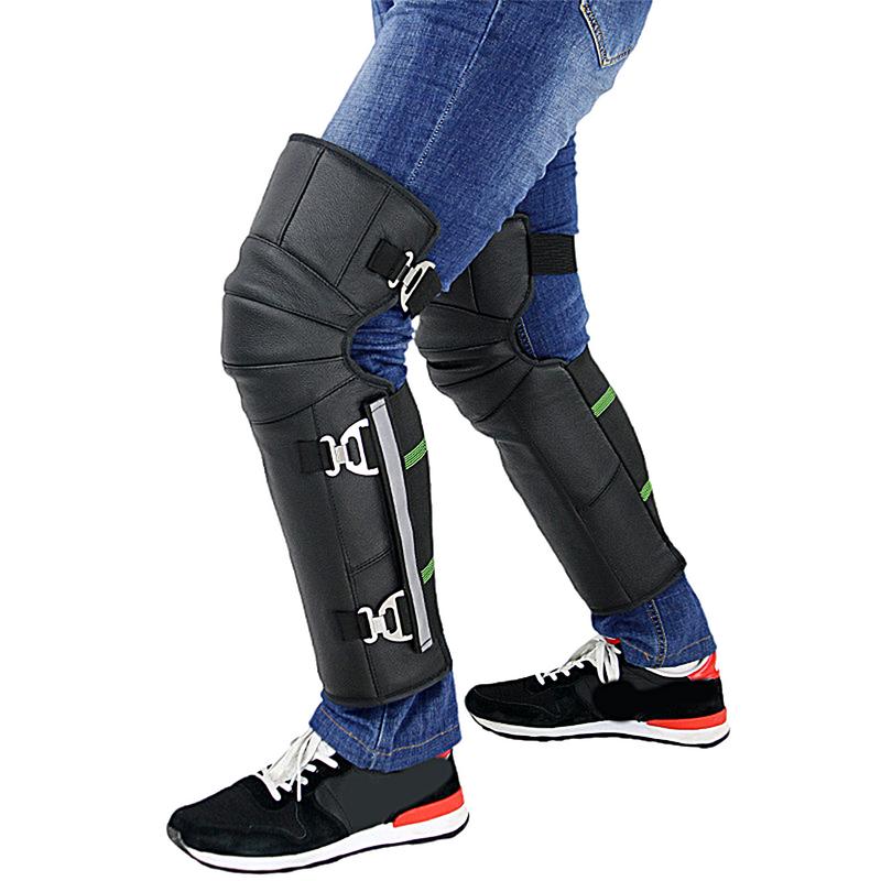 Motorcycle Knee Pads Adjustable Wool Motorcycle Knee Shin Guards Windproof Leg Gaiter Knee Brace Guards Leggings Covers For