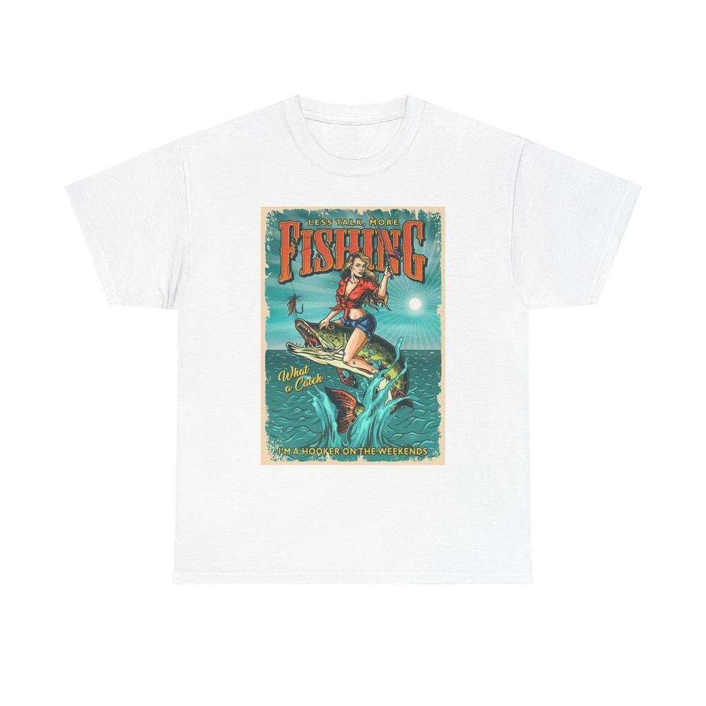 Men's and Women's T-shirts Less Talk More Fishing Graphic