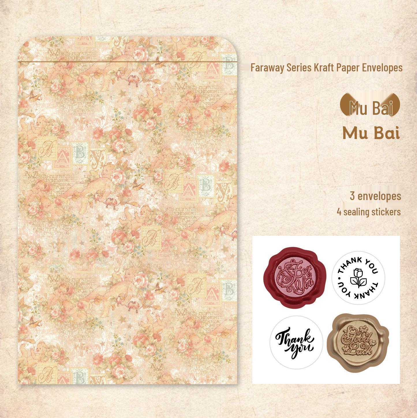 RetroStory Vintage Kraft Paper Envelopes - High-End Decorative Letter Series