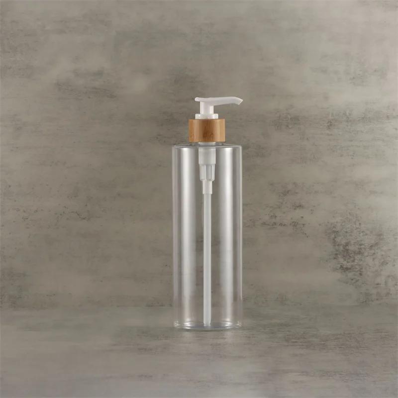 300/400/500ml Soap Dispenser Bottle Bamboo Shampoo Body Wash Conditioner With Bamboo Wood Pump Head Refill Lotion Sub Bottling