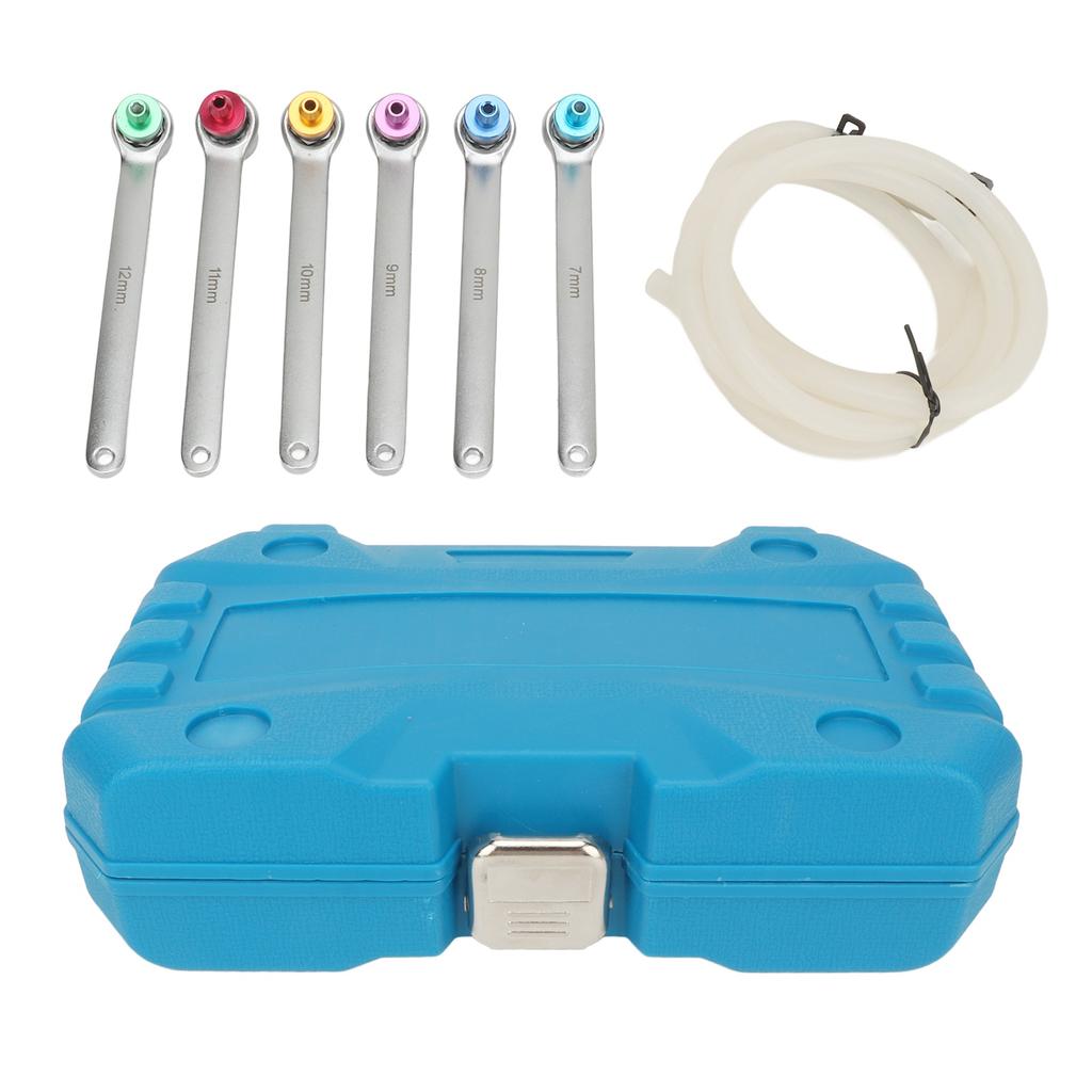 Brake Bleeding Spanner Tool Kit 7 To 12mm 12 Point Wrench Oil Drain Hose with Check Valve for Car Light Truck SUV