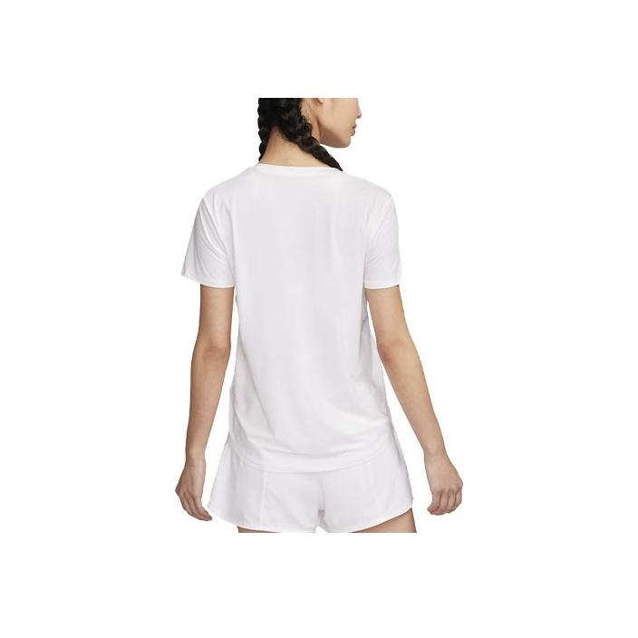 Nike Solid Color Logo Crew Neck Running Fitness Training Quick-Dry Breathable Short Sleeve T-Shirt Women Tops White FN2799-100