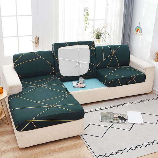 

Stretch Sofa Cushion Cover Spandex Slipcover Washable Removable Furniture Protector Solid Seat Chair Cover Normal Size1(S)-1pc
