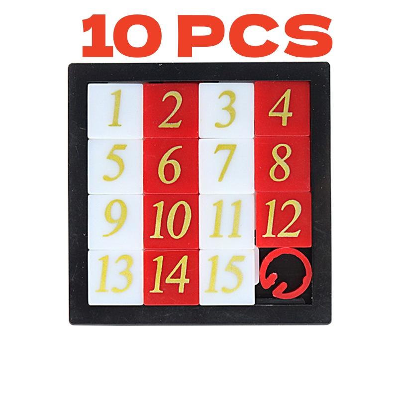 2/5/10 PCS Math Toy 1-15 Number Puzzles Kids Toy Sliding Puzzle Toy 15 Tiles Logics Game Developing for Children Plastic