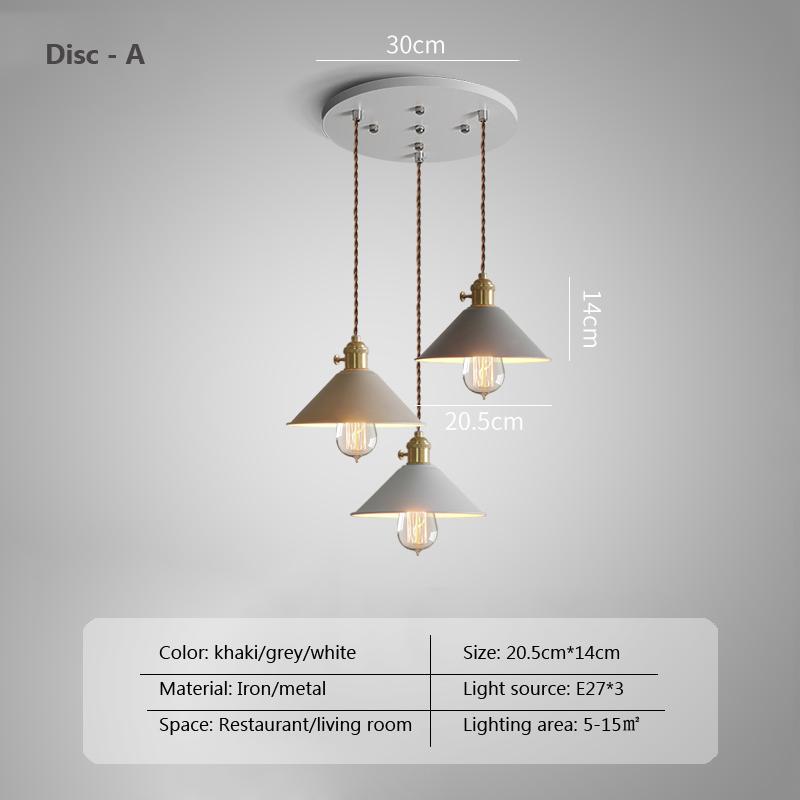Macaron E27 Industrial Vintage Chandeliers Hanging Lights Ceiling Metal Pendant Lamps For Home Kitchen Restaurant Bar Decor