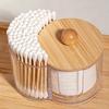 Cotton Pad & Swab Holder - Small Plastic Swab Dispenser with Lid, Bathroom Accessories Storage Organizer for Pads & Picks