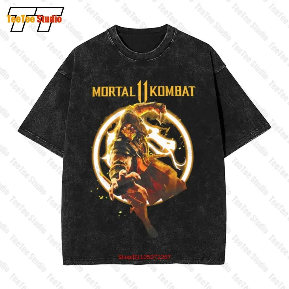 Mortal Kombat Xi Scorpion Flames Vintage Oversized TShirt ZYC S