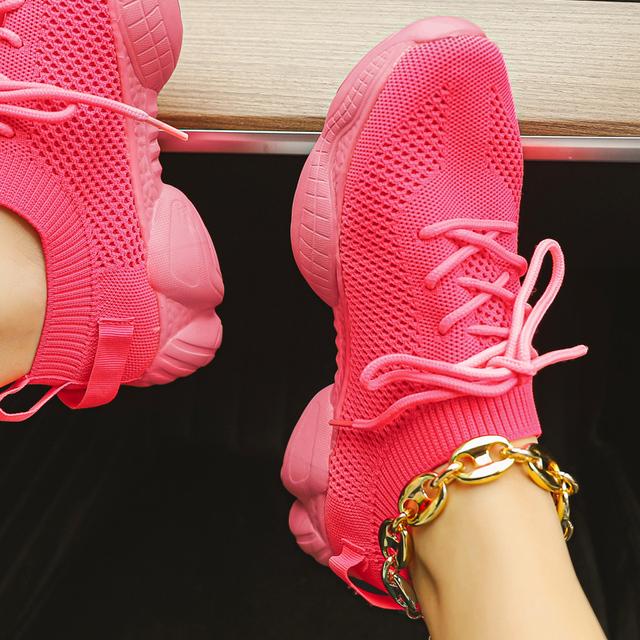 

Женские модные повседневные женские кроссовки, мягкие мужские вулканизированные кроссовки, сетчатые кроссовки, кроссовки Tenis, портативная обувь на платформе 39 ярко-розовый