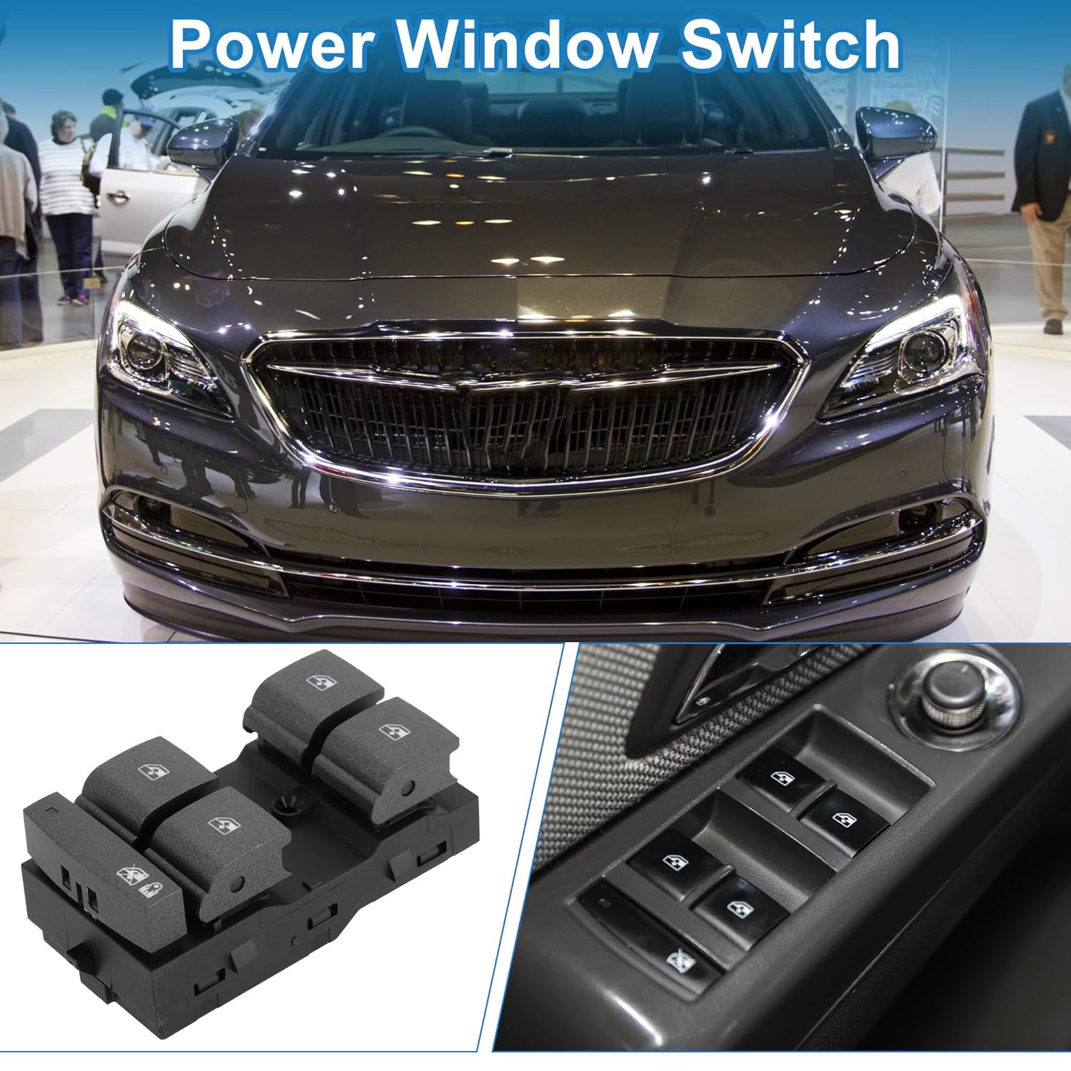 Power Window Switch Window Control Switch for Buick Allure Lacrosse 2010 Black
