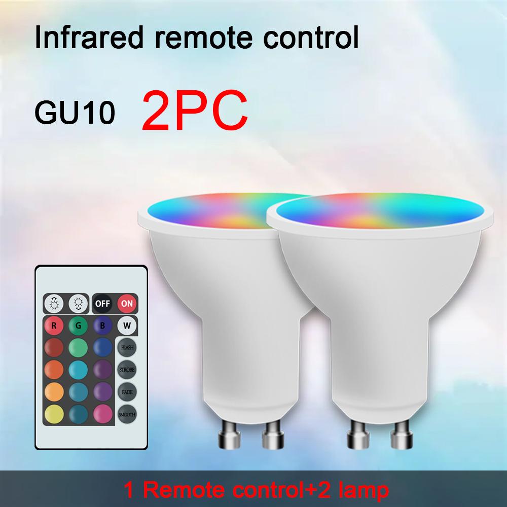 RGB LED Spotlight GU10 AC 85-265V Remote Control Spotlight Color Dimmable Bulb for Living Room Bedroom Decoration