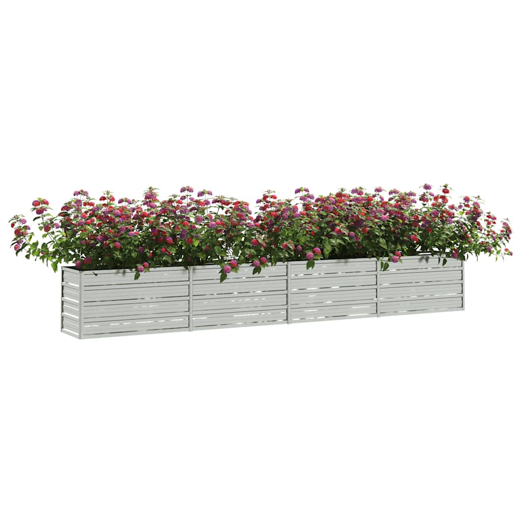 Garden Raised Bed 320 x 40 x 45 cm Galvanized Steel Silver