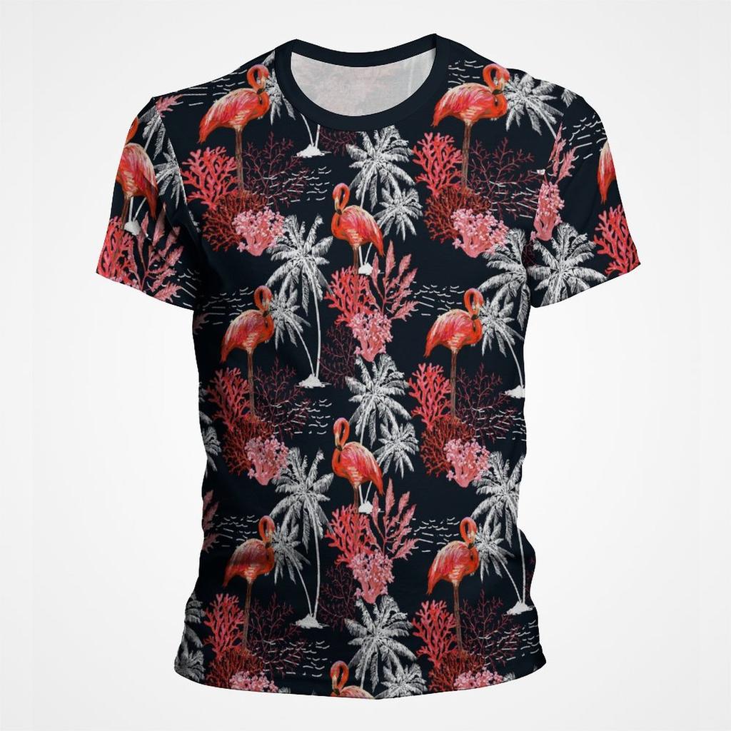 Summer Hawaiian Mens Tshirt Seaside Vacation Tropical Rainforest Coconut Tree Graphic T Shirts Men 3d Print Streetwear Tee Tops