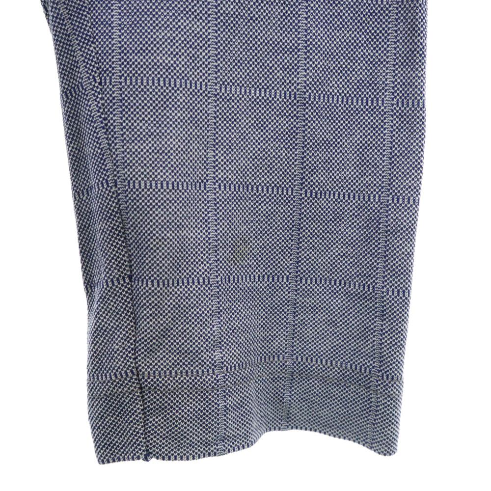 Salvatore Ferragamo Made In Italy Check Long Sleeve Polo Shirt L Gray Zip Men's Used