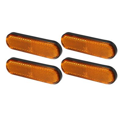 Partuto Universal Reflector Oval Shape Orange Plastic Motorcycle Reflector Visibility