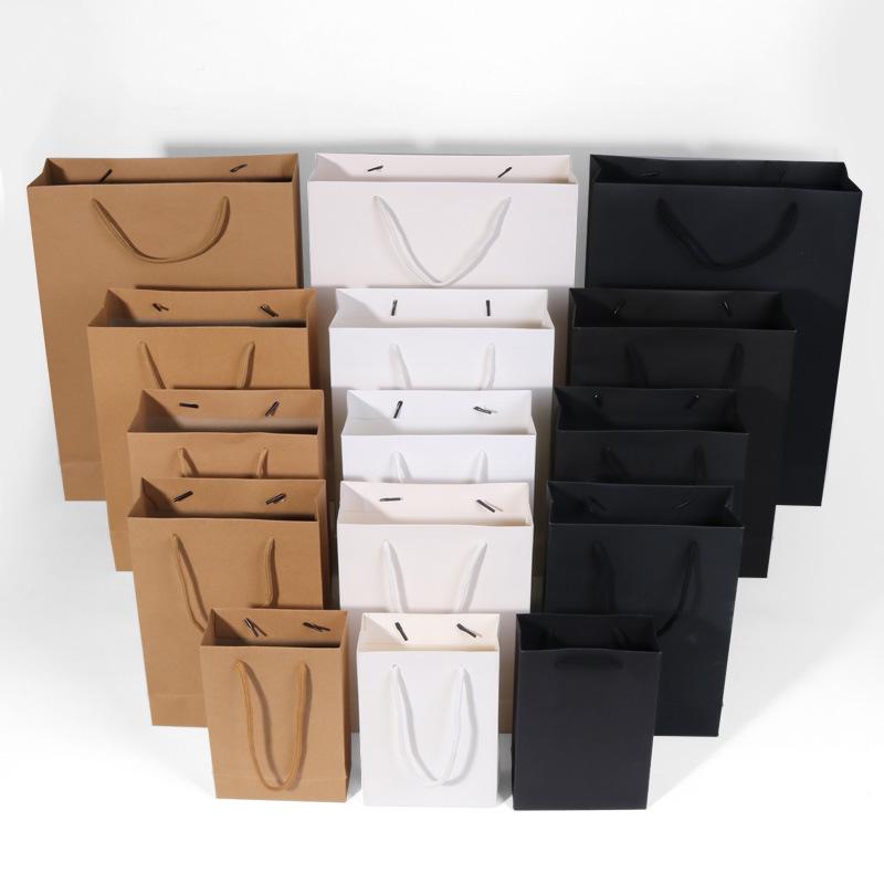 Vertical Kraft Paper Bag with Handles for Tea, Gifts, and Clothing - Available for Custom Printing