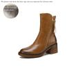 Fashion 2024 Autumn Winter Women Shoes Leather Short Boots for Women Round Toe Chunky Heel Boots Zipper Ankle Boots Female Platform Heel