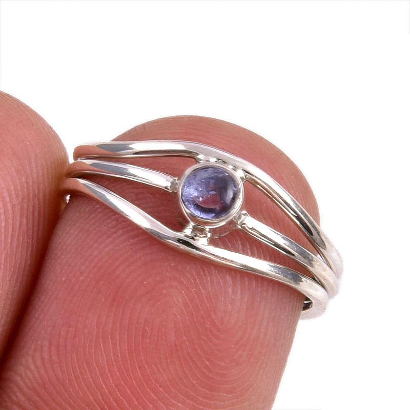 

Natural Tanzanite Gemstone 925 Solid Sterling Silver Jewelry Ring Size 5.5 n6p51