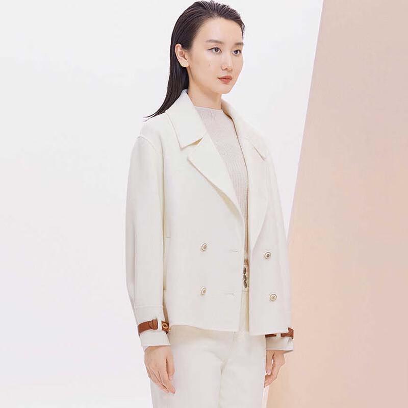 JESSIE Women's Elegant Suit Collar Short Woolen Coat JMFGD231