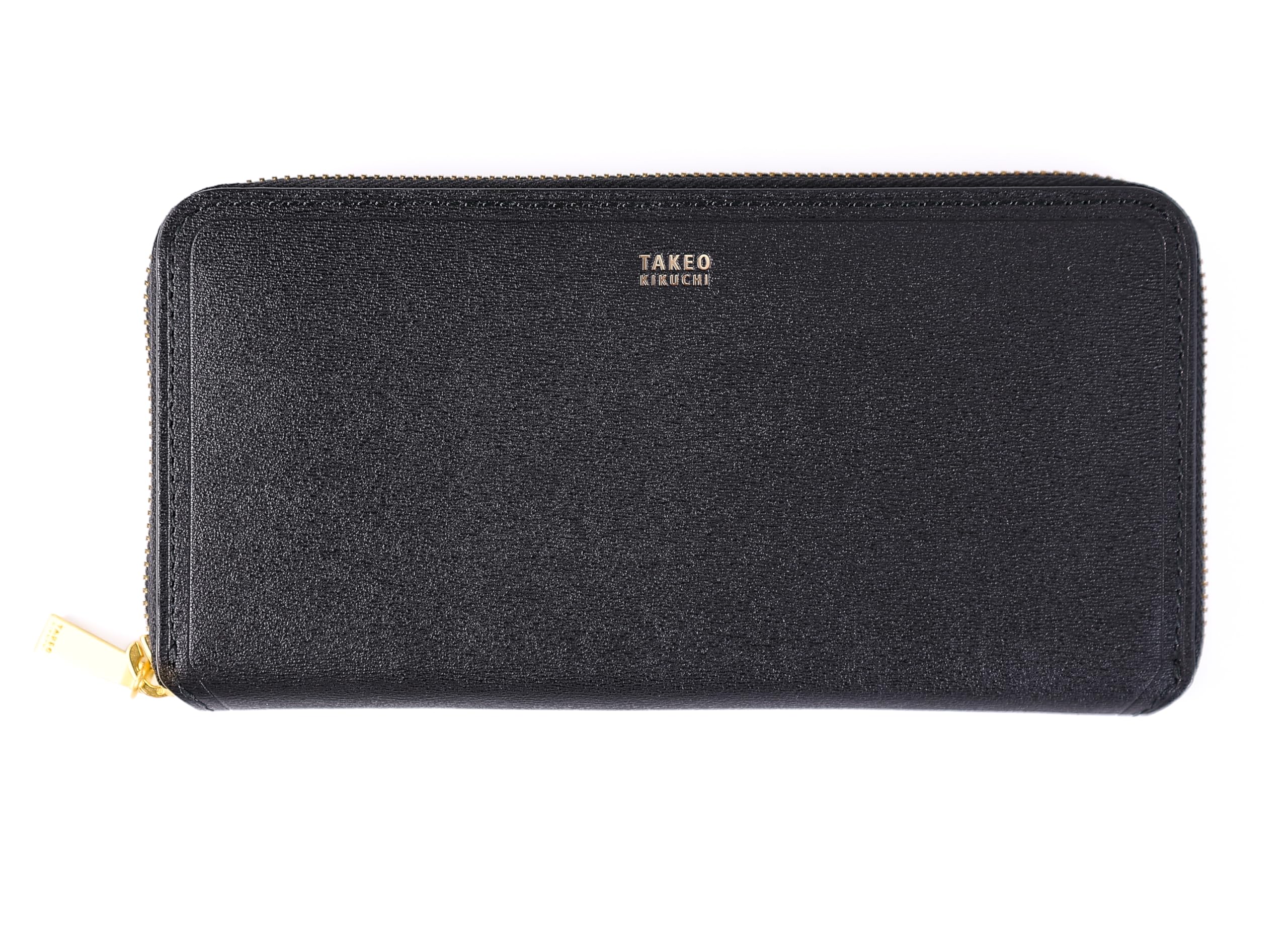 

Long Wallet Genuine Leather 728616 Max Round Zipper Large Capacity Card Storage Cowhide Italian Leather Black x Gold [Takeo Kikuchi] Men s [NEW]