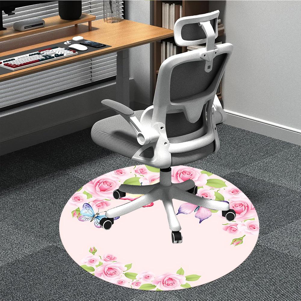 

1pc Floral Butterflies Carpet for Office, Non-slip, Soft and Durable Office Rug, Perfect for Office yy260128024 80cm by 80cm