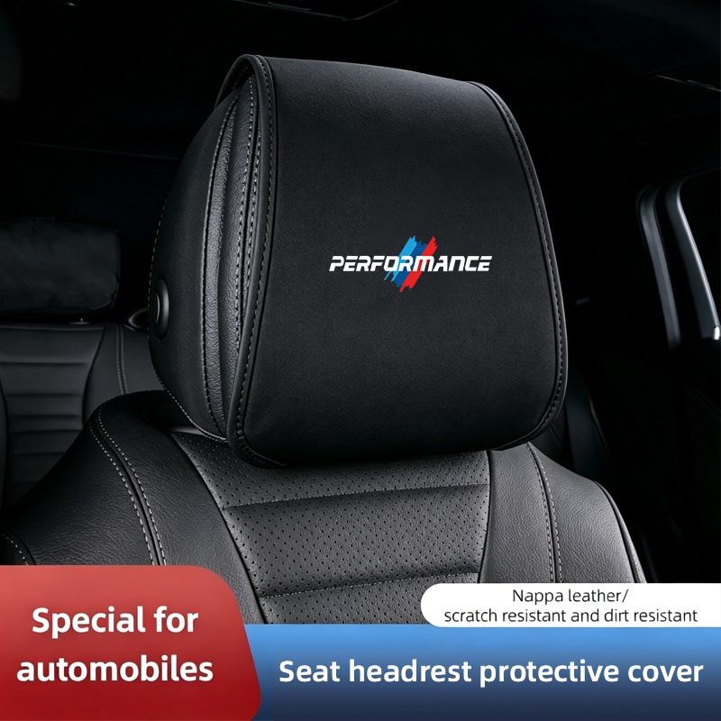 EKQ2   BMW Car Leather Headrest Pillowcase Seat Belt Shoulder Pad For BMW Performance F30 F10 E90 F20 E46 G30 Car Interior Accessories