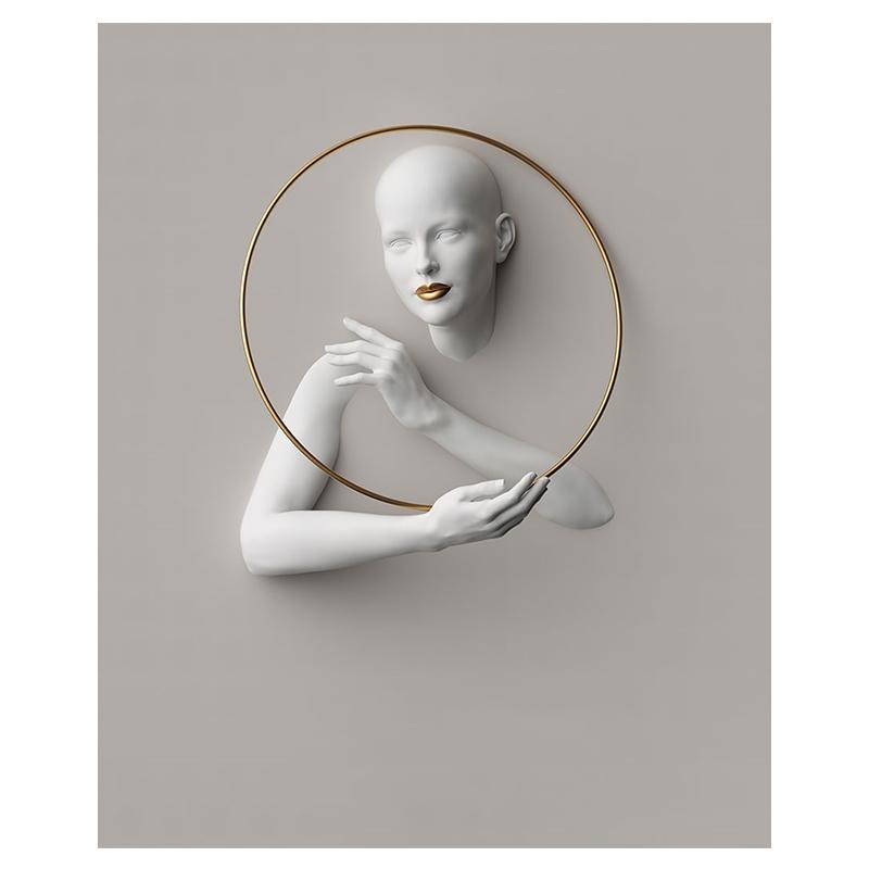 Statuie albă de aur al femeii, pictură pe pânză, poster, decorațiuni pentru locuință, imagini cu efect 3D, artă de perete minimalistă nordică Cuadros