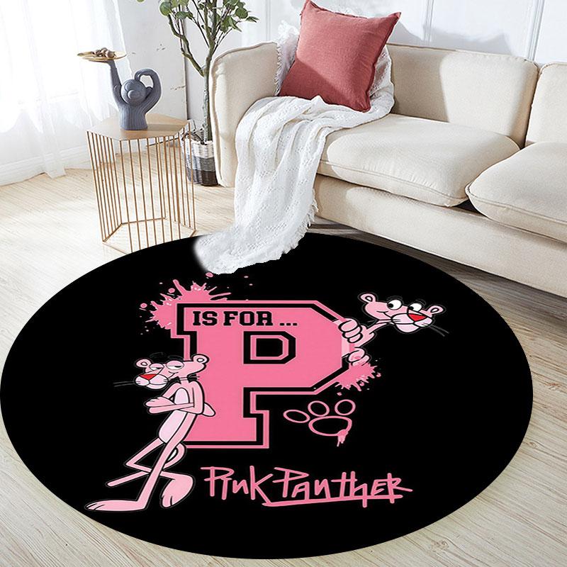 Pink Panther Pattern Round rug,Carpet Rug for Living Room Bedroom Playroom ,Non-slip Floor Mat,Holiday Gifts and Birthday Gifts.