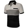 High End Men's Top Spring Summer Short Sleeved Casual Sports Comfortable Loose Breathable Stripe Contrasting Color T-shirt Polo Shirt Yasheng
