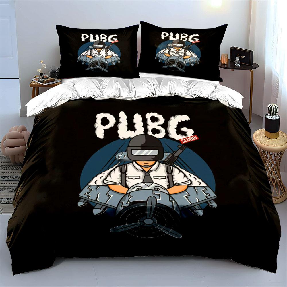 """Logo PUBG con soldato." Set lenzuola Set copripiumino Copripiumini Federe"""(1*Copripiumino 2*Federe senza imbottitura piumone)