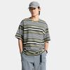 Li Ning CF Striped Comfort Temperature Control Antibacterial Short Sleeve T-Shirt Men Tops Tea-Green ATSV181-1