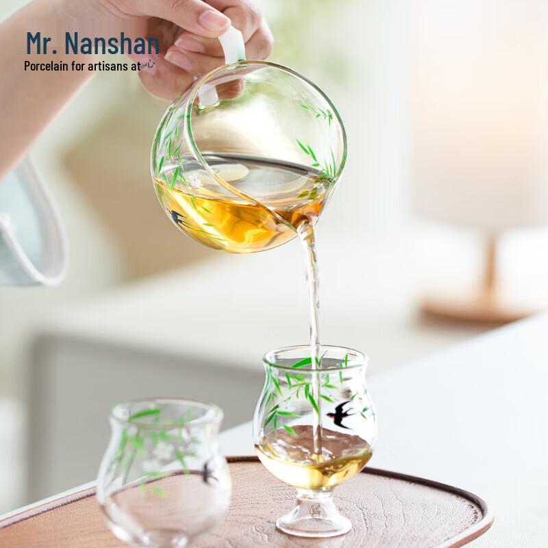 Mr. Nanshan Kung Fu Tea Decal Glass Fair Cup