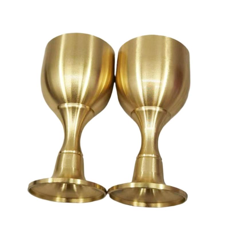 Handcrafted Brasses Goblet With Moon And Star Pattern Pentagrams Chalice Perfect For Ceremonies And Display