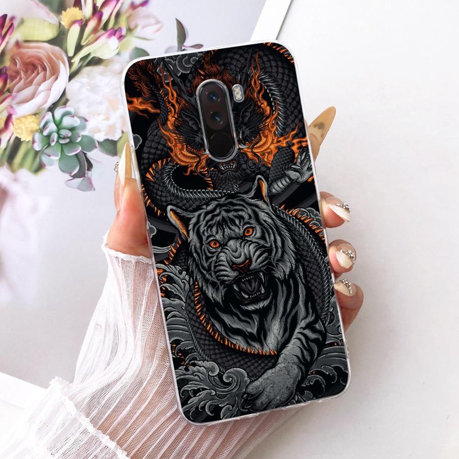 Para Xiaomi Pocophone F1 Funda Lujo Lazo Flores Pintadas Cubierta 6.18'' Suave TPU Funda para Teléfono Para Xiaomi Poco F1 PocoF1 Fundas Bumper