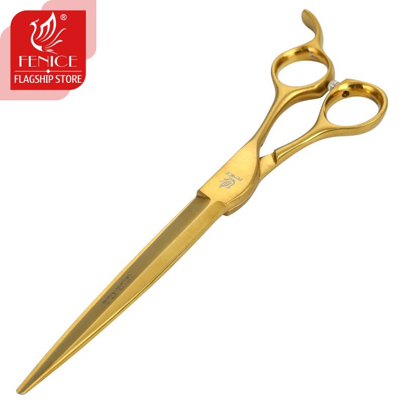 Fenice VG10 Steel 7.25 Inch Professional Dog Cutting Grooming Pet Scissors Blade with Serrated for Dog Straight Grooming Shears