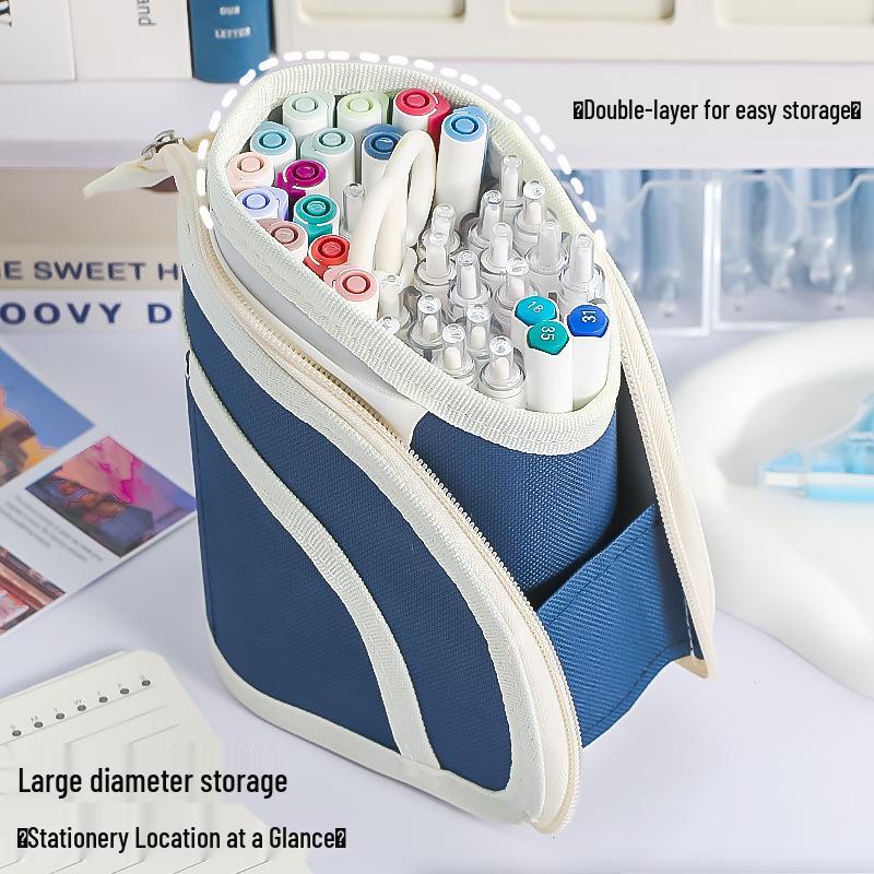 Teleskopiskt Multifunktionellt Pennskrin: Pennställ med stor kapacitet för studenter