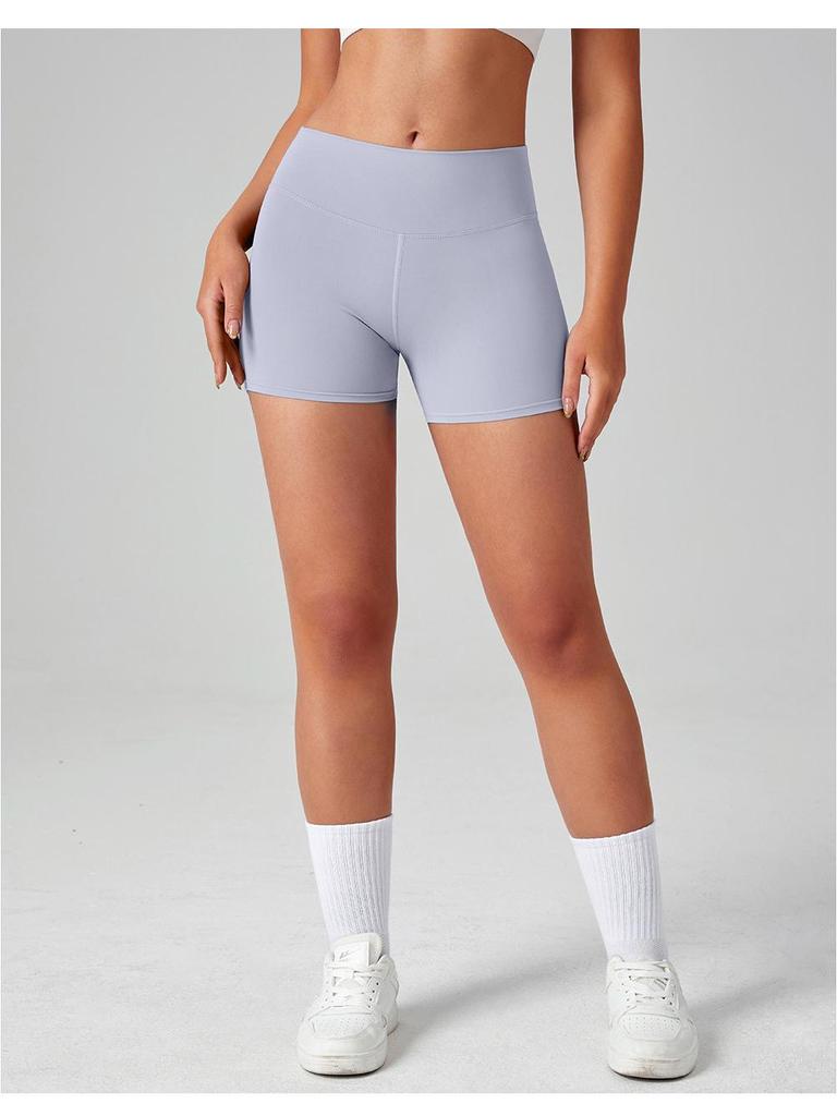Women's High Waist Peach Butt Yoga Shorts with Pocket - Quick-Dry, High Elastic Fitness Running Pants