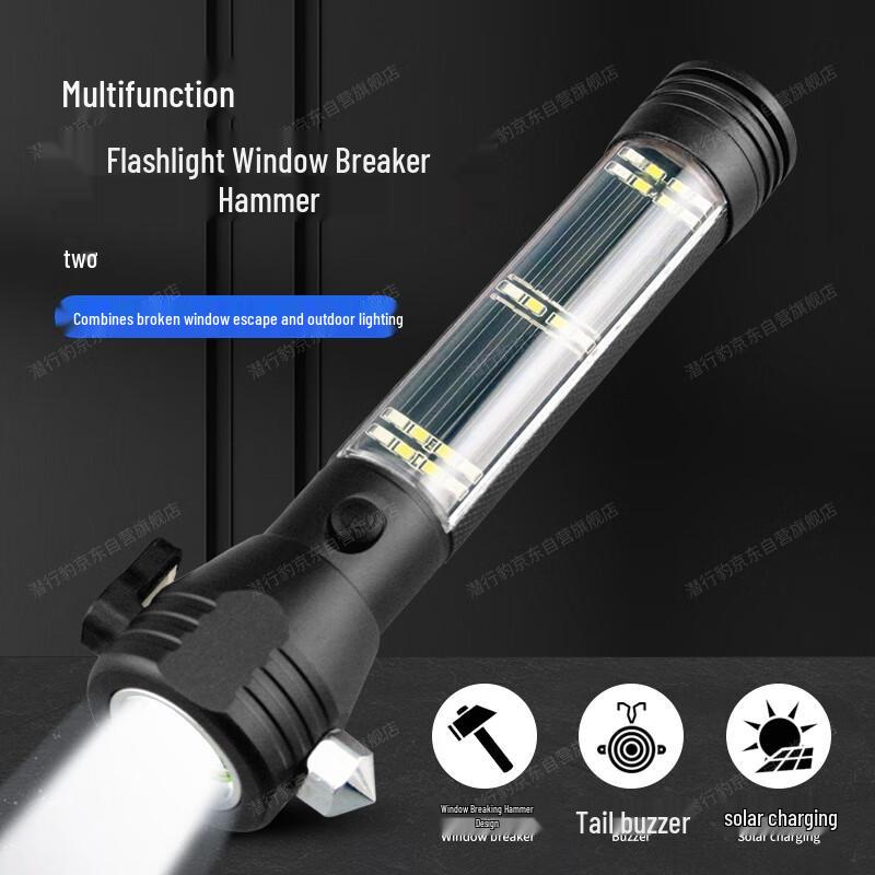 Multi-function Car Safety Hammer and Flashlight