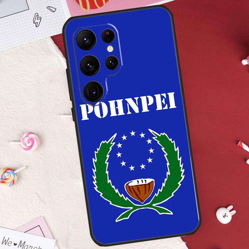 Pohnpei Ponape Flag Case For Samsung Galaxy S26 Ultra S23 S22 S21 S20 S24 S25 Ultra S10 Plus S25 FE Cover Shell