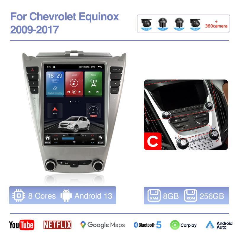 10.4lnch Car Multimedia Player For Chevrolet Equinox 2010-2016 GPS Navigation Radio Android 13 8Core 8+256G Carplay 4G 3