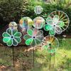 Sparkling Stripe Garden Stake Reflective Film Wind Rotating Sphere Outdoor Windmills  Outdoor Decor