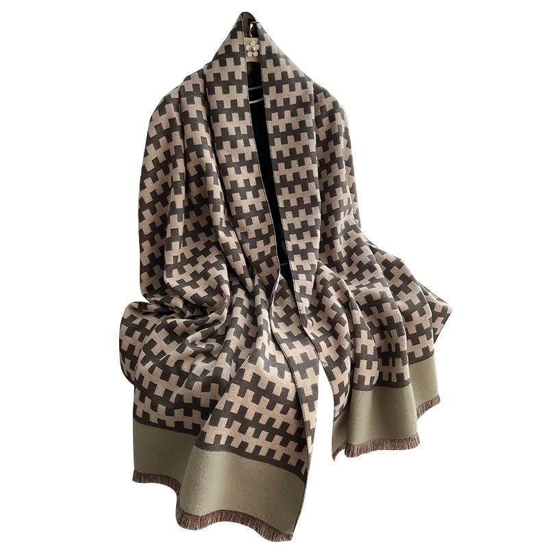 Imitation Cashmere Scarf Women'S Thickened Fringed Warm Shawl Scarf Scarf